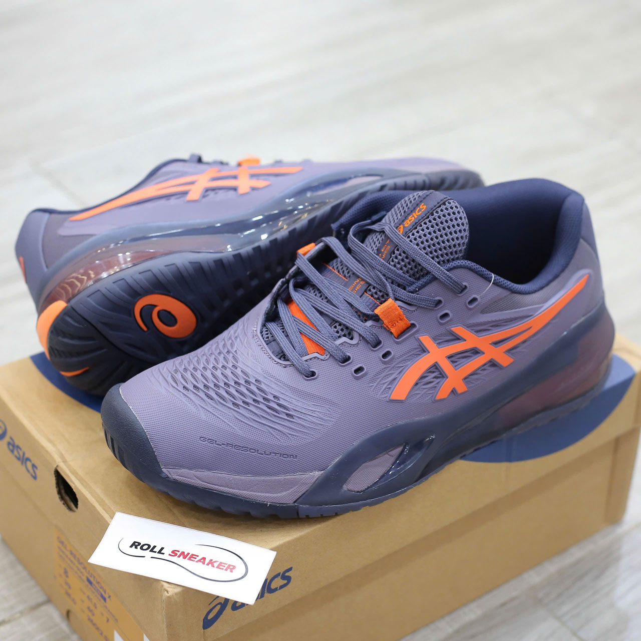 Giày Asics Gel-Resolution X Greyish Purple Nova Orange Best Quality