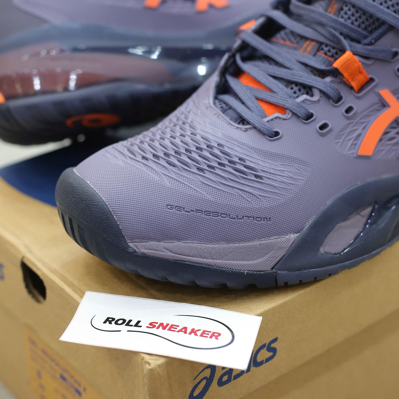 Giày Asics Gel-Resolution X Greyish Purple Nova Orange Best Quality