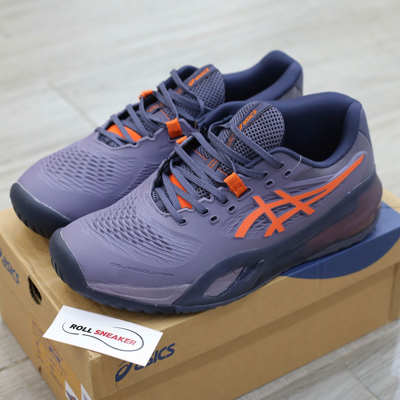 Giày Asics Gel-Resolution X Greyish Purple Nova Orange Best Quality
