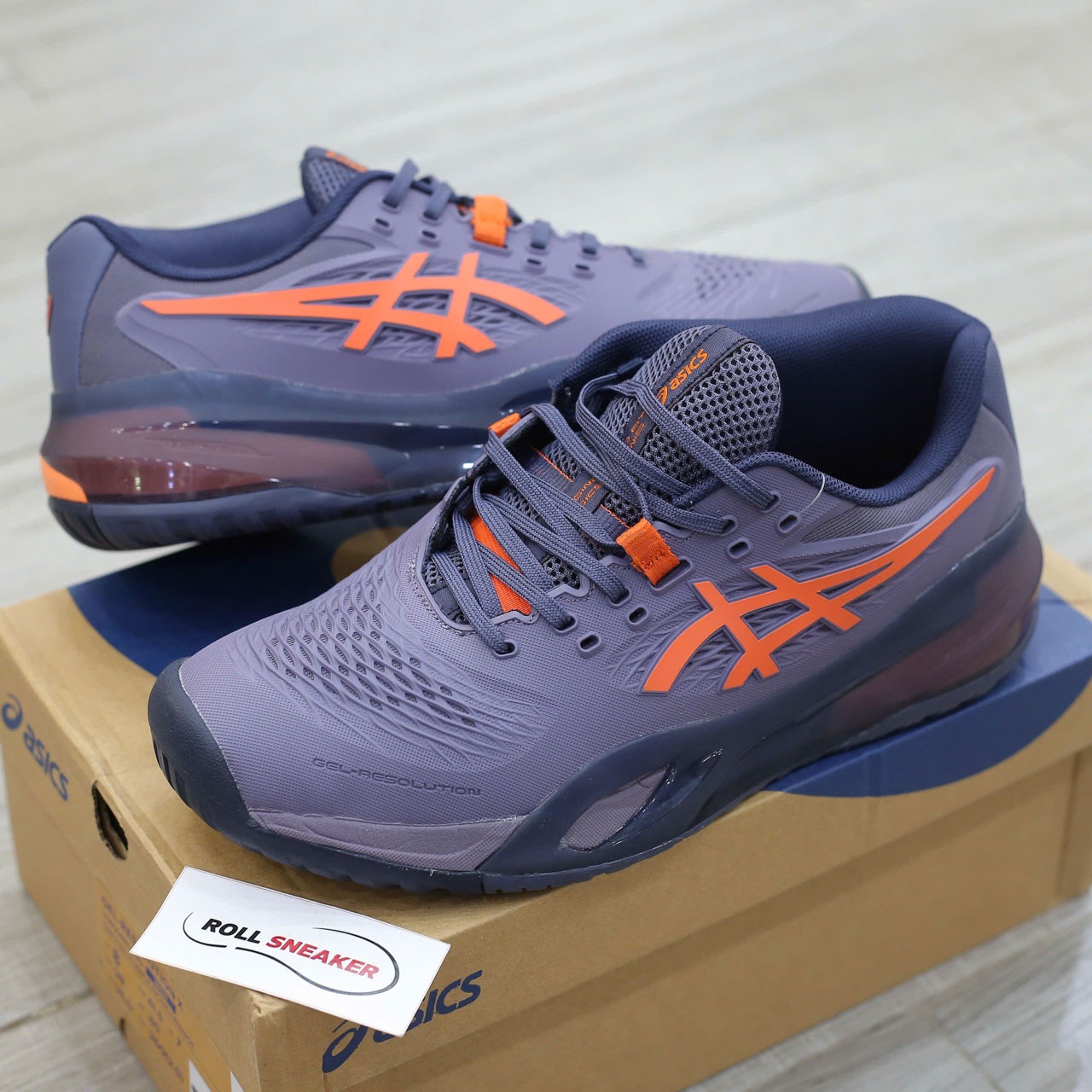 Giày Asics Gel-Resolution X Greyish Purple Nova Orange Best Quality