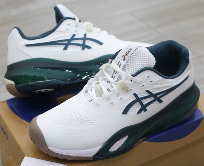 Giày Asics Gel-Resolution X White Saxon Green Best Quality
