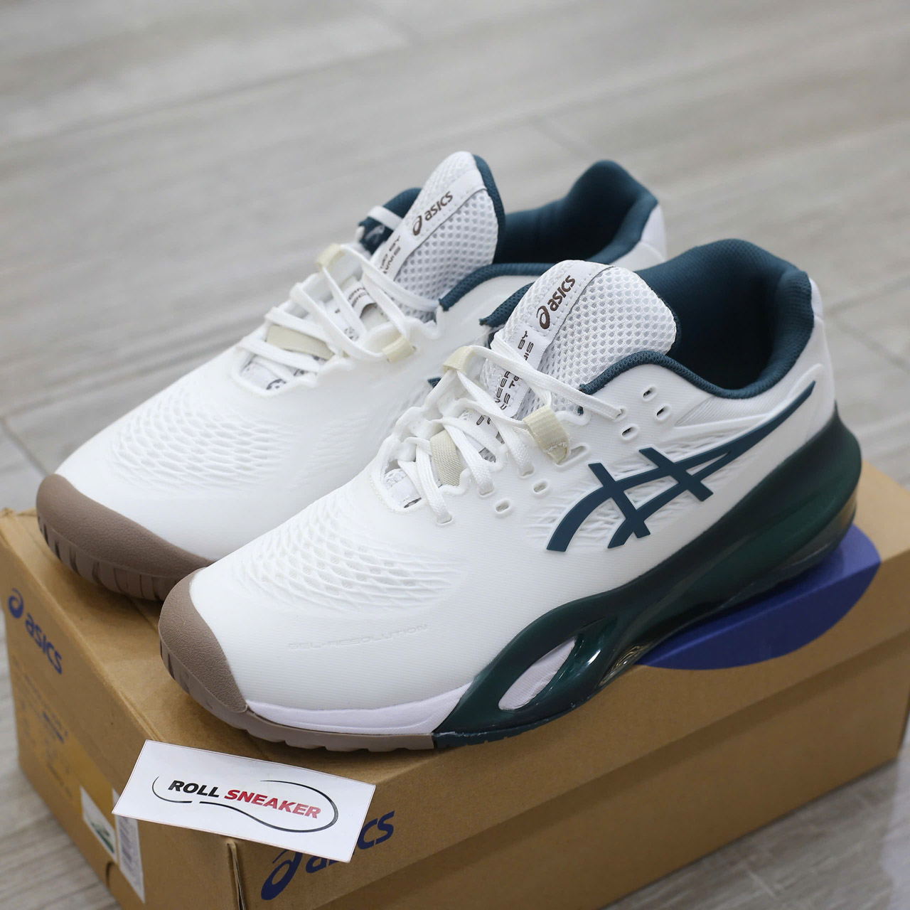 Giày Asics Gel-Resolution X White Saxon Green Best Quality
