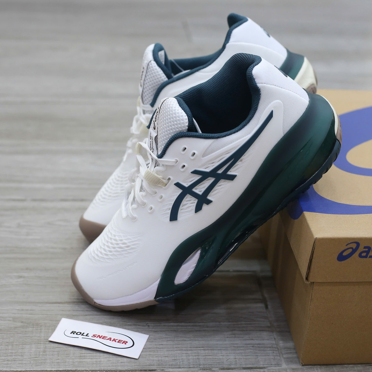 Giày Asics Gel-Resolution X White Saxon Green Best Quality