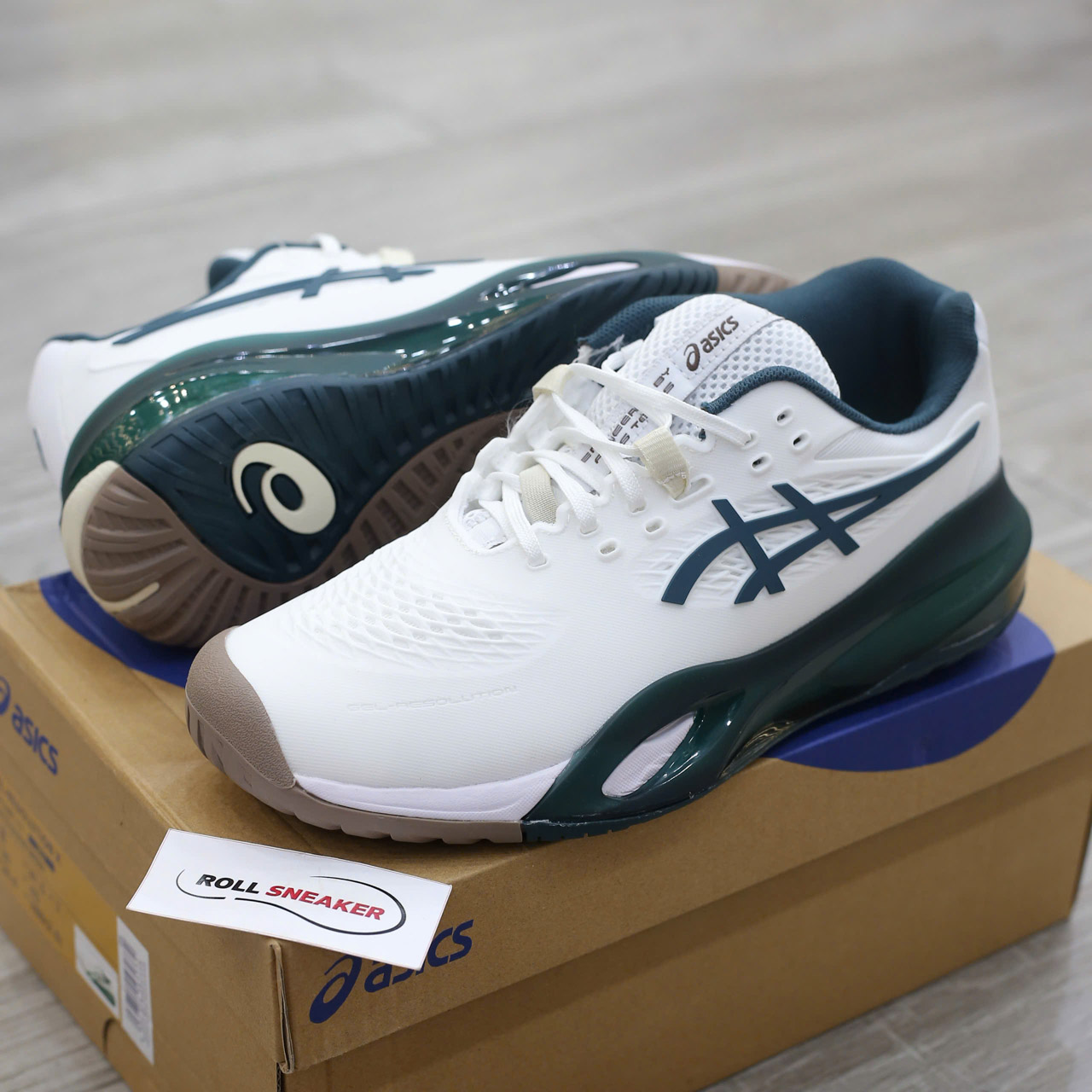 Giày Asics Gel-Resolution X White Saxon Green Best Quality