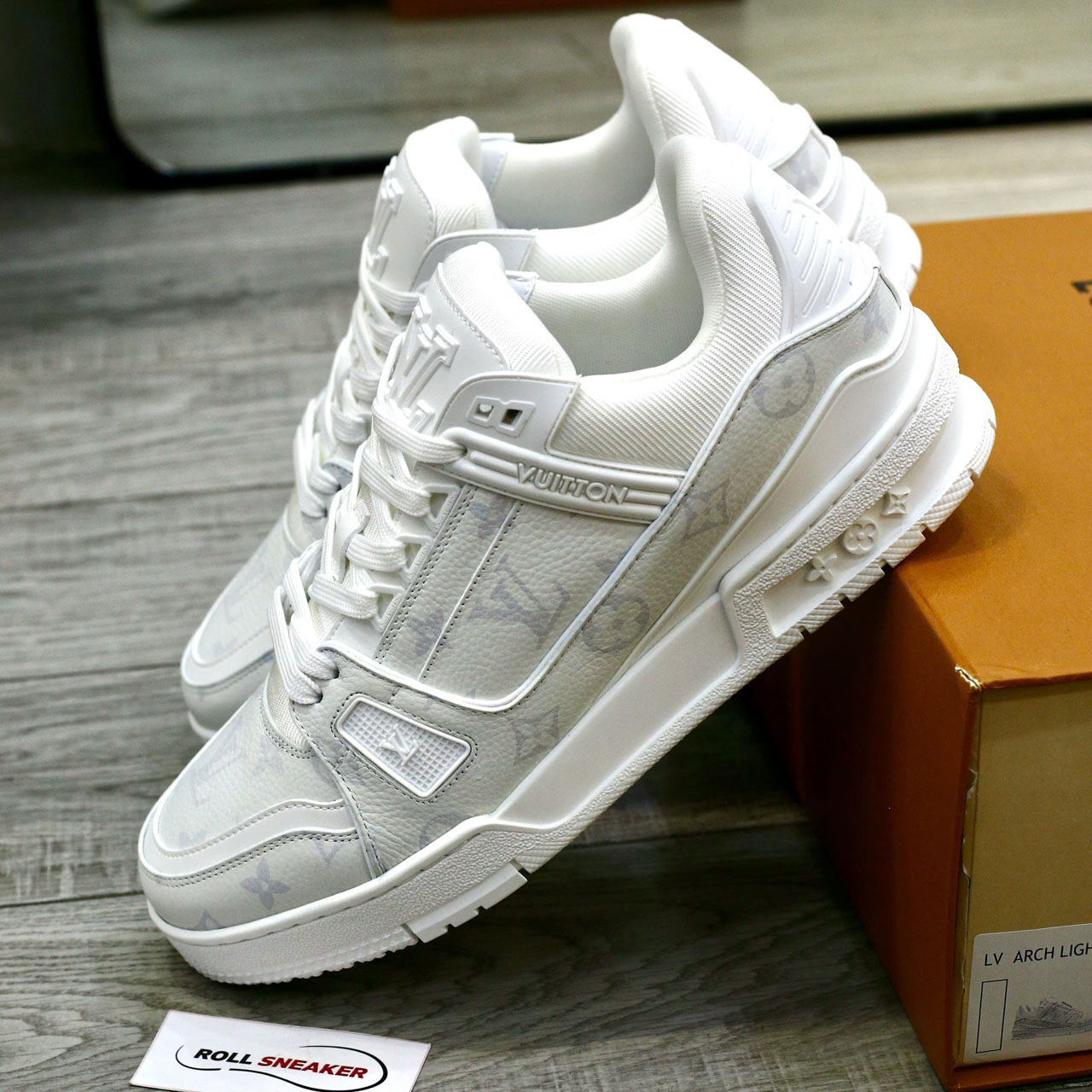 Giày Louis Vuitton LV Sneaker Weiß Monochrom Best Quality