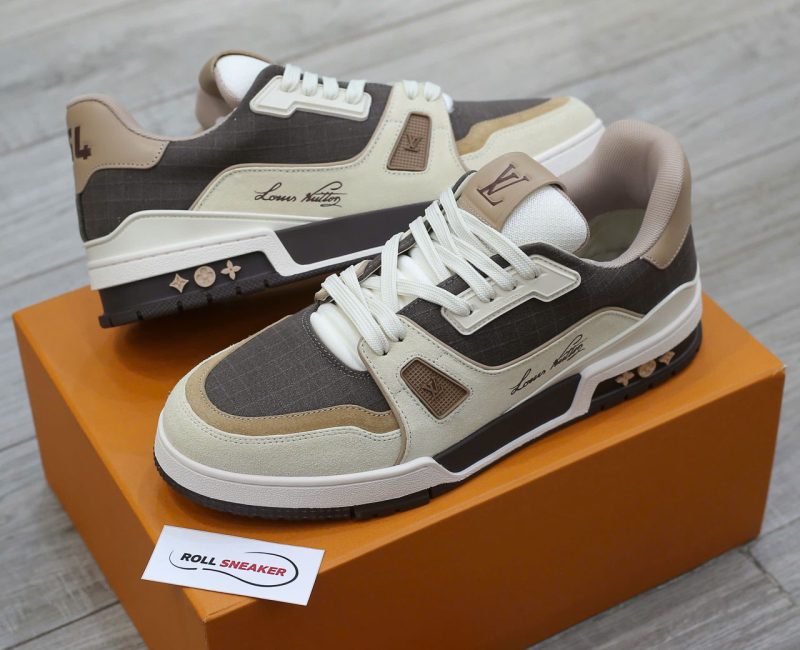 Giày Louis Vuitton Lv Trainer #54 Signature Brown Best Quality