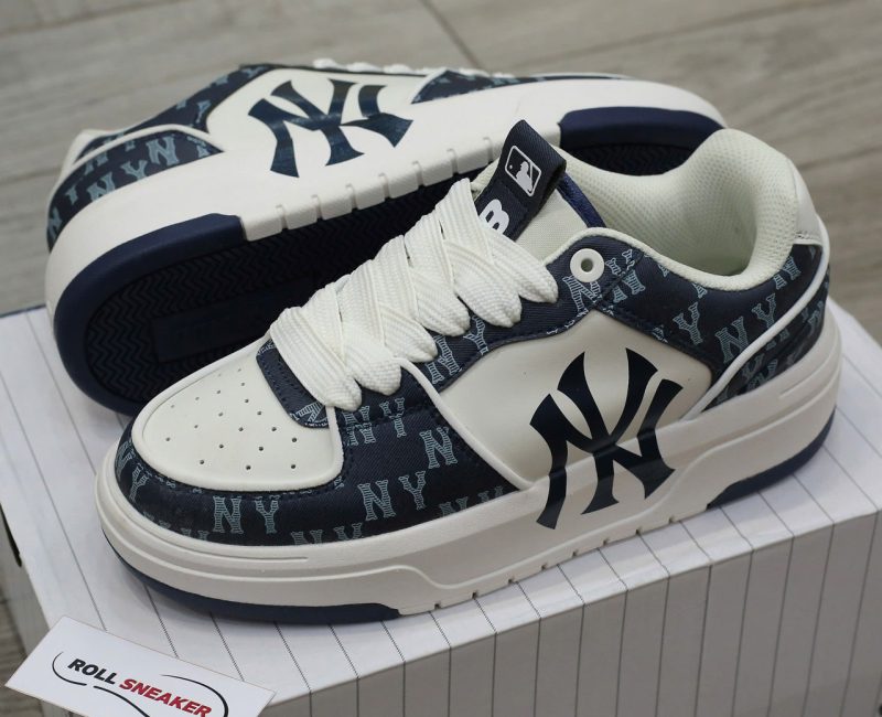 Giày MLB Chunky Liner Denim Classic Mono New York Yankees Navy Like Auth