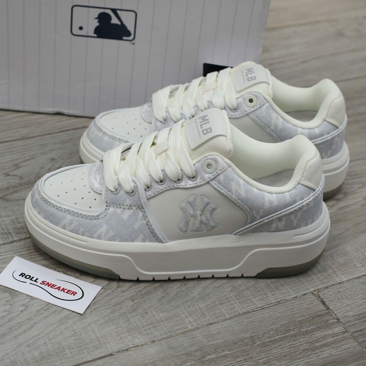 Giày MLB Chunky Liner Denim Monogram SL New York Yankees Like Auth