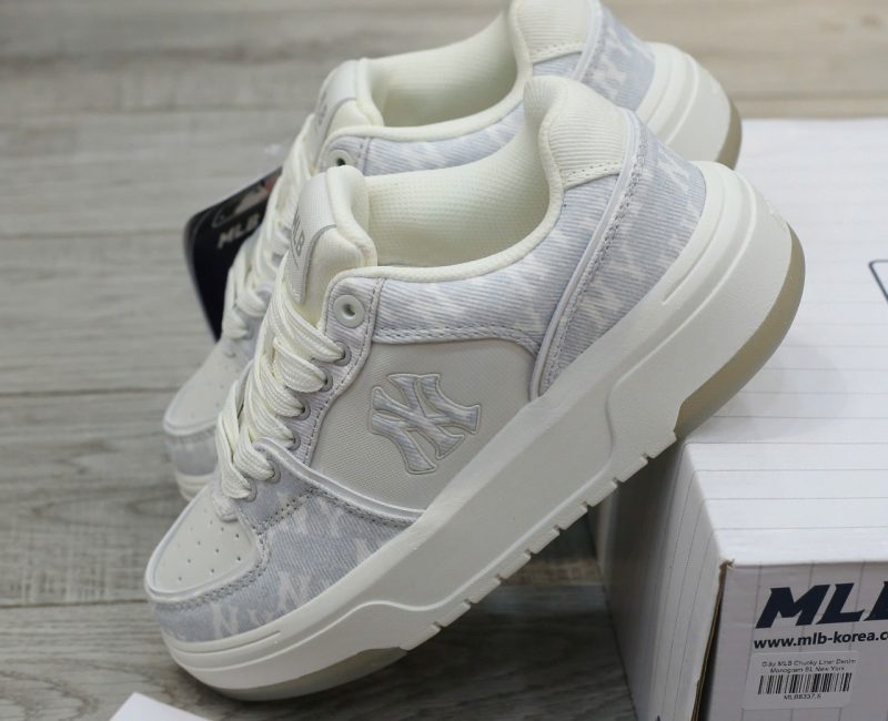 Giày MLB Chunky Liner Denim Monogram SL New York Yankees Like Auth