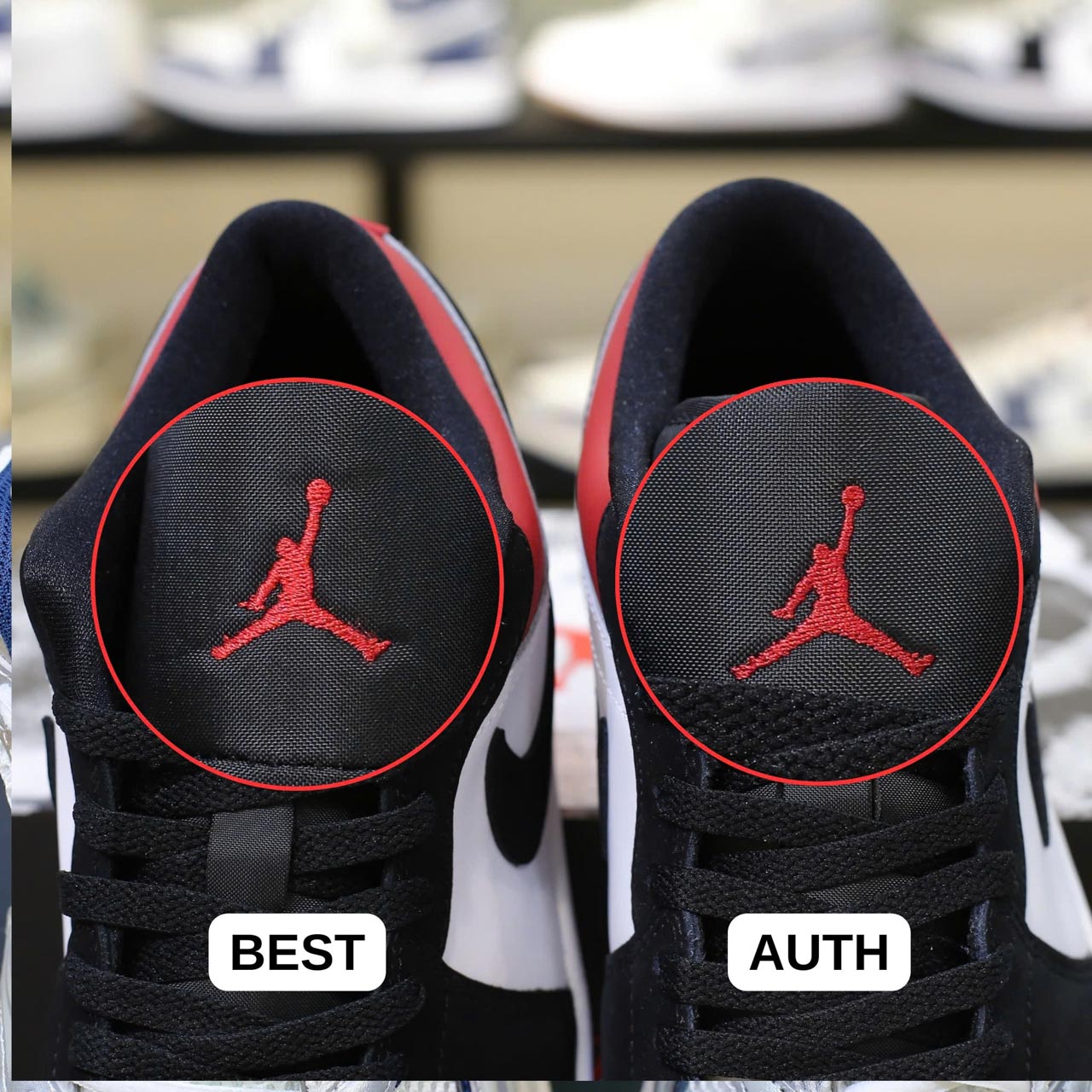 So sánh Giày Nike Air Jordan 1 Low ‘Black Toe’ 2025