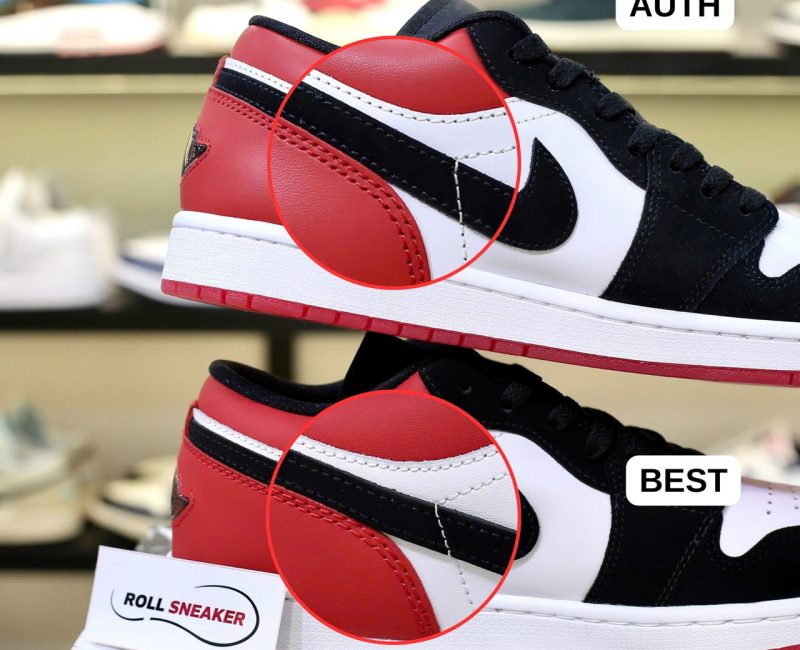 So sánh Giày Nike Air Jordan 1 Low ‘Black Toe’ 2025