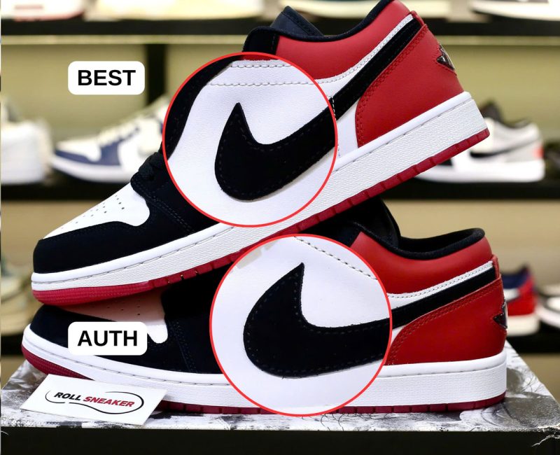 So sánh Giày Nike Air Jordan 1 Low ‘Black Toe’ 2025