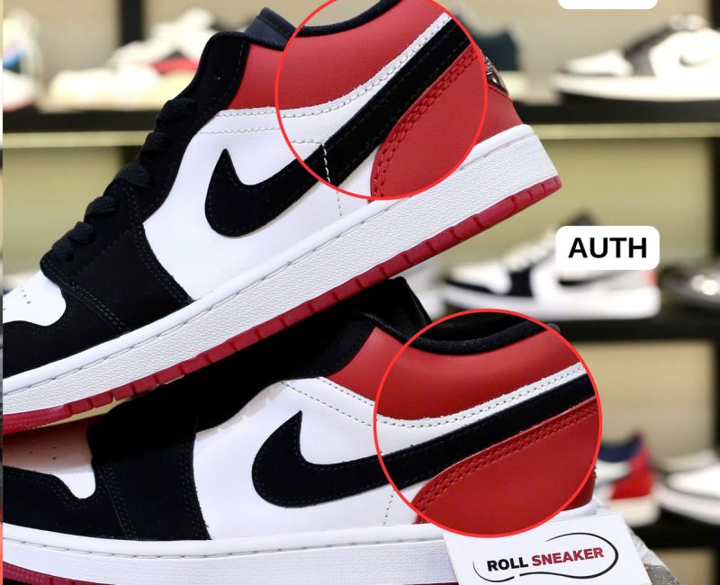 So sánh Giày Nike Air Jordan 1 Low ‘Black Toe’ 2025