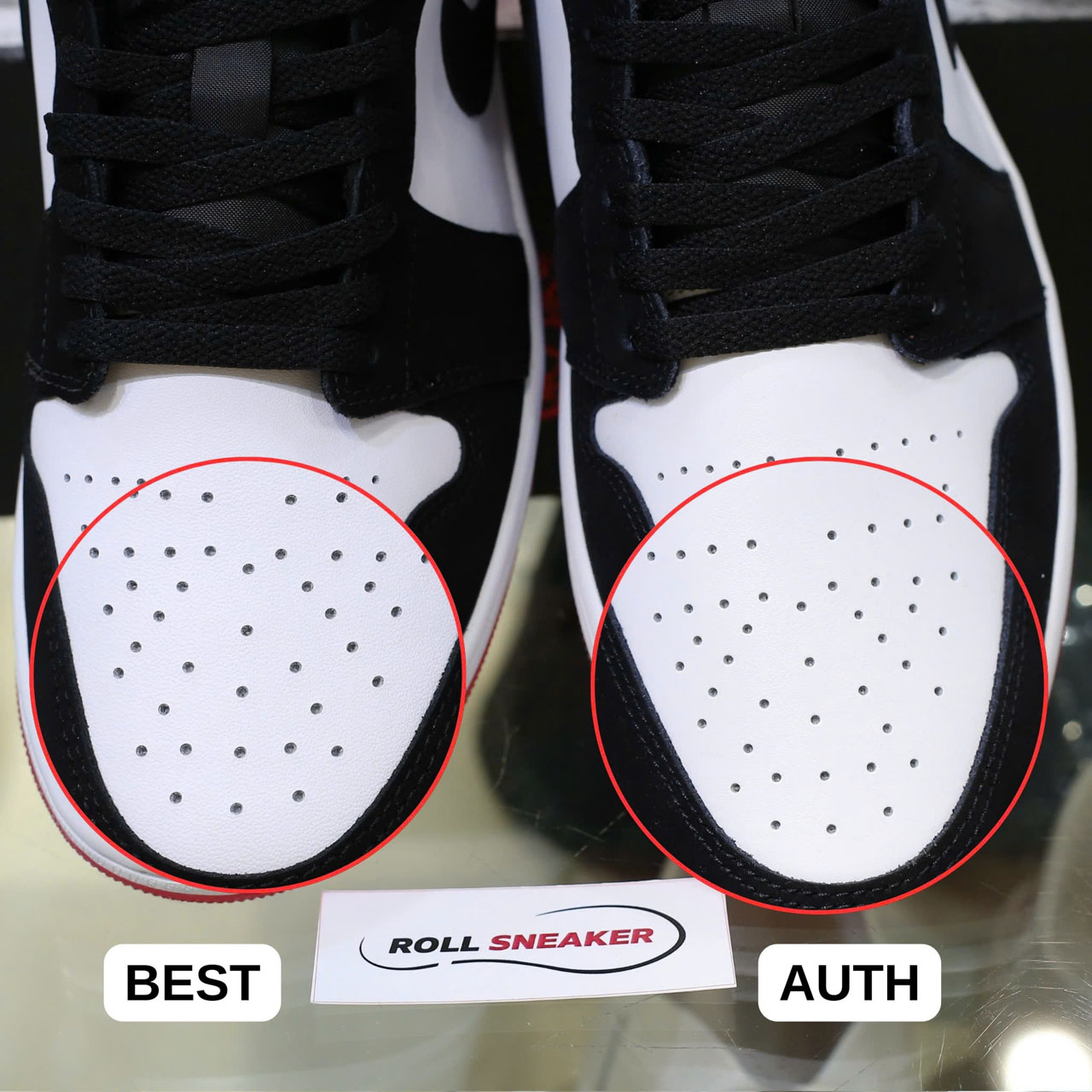 So sánh Giày Nike Air Jordan 1 Low ‘Black Toe’ 2025