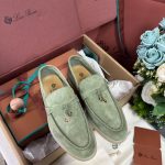 Giày Loro Piana Summer Charms Walk Loafer Green Lagoon Best Quality