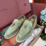 Giày Loro Piana Summer Charms Walk Loafer Green Lagoon Best Quality