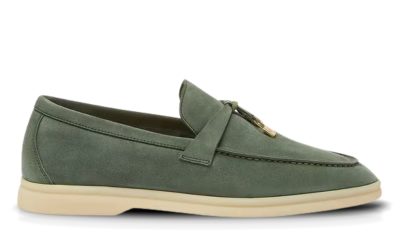 Giày Loro Piana Summer Charms Walk Loafer Green Lagoon Best Quality