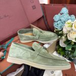 Giày Loro Piana Summer Charms Walk Loafer Green Lagoon Best Quality