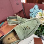 Giày Loro Piana Summer Charms Walk Loafer Green Lagoon Best Quality