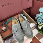 Giày Loro Piana Summer Charms Walk Loafer Grey Best Quality