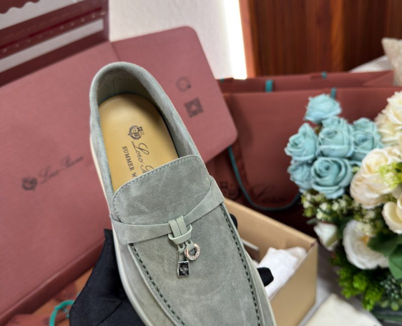 Giày Loro Piana Summer Charms Walk Loafer Grey Best Quality