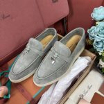 Giày Loro Piana Summer Charms Walk Loafer Grey Best Quality