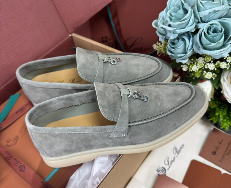 Giày Loro Piana Summer Charms Walk Loafer Grey Best Quality