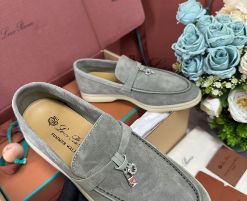 Giày Loro Piana Summer Charms Walk Loafer Grey Best Quality