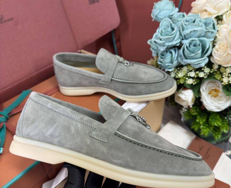 Giày Loro Piana Summer Charms Walk Loafer Grey Best Quality