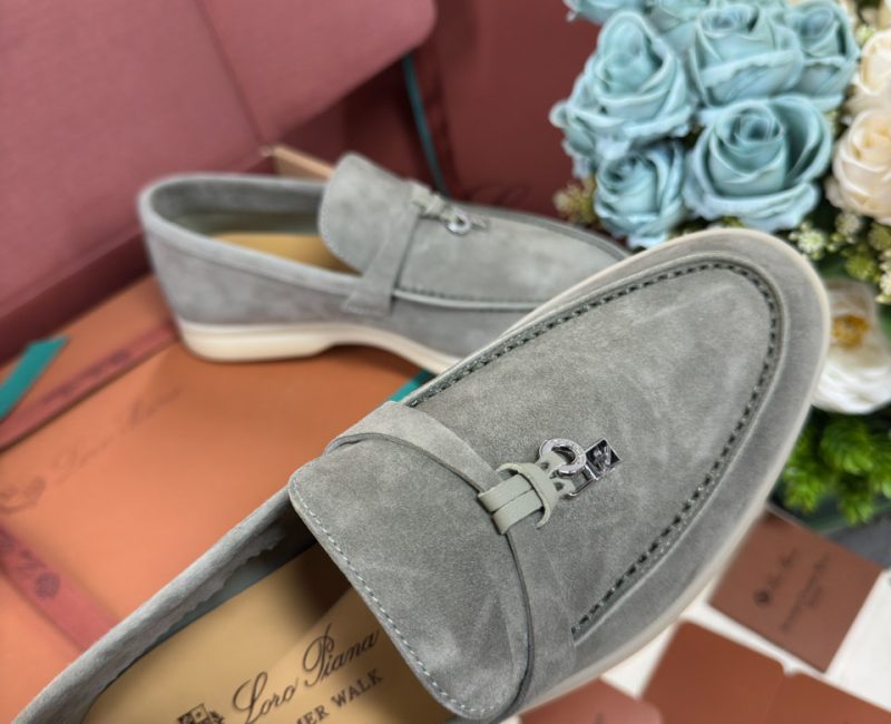 Giày Loro Piana Summer Charms Walk Loafer Grey Best Quality