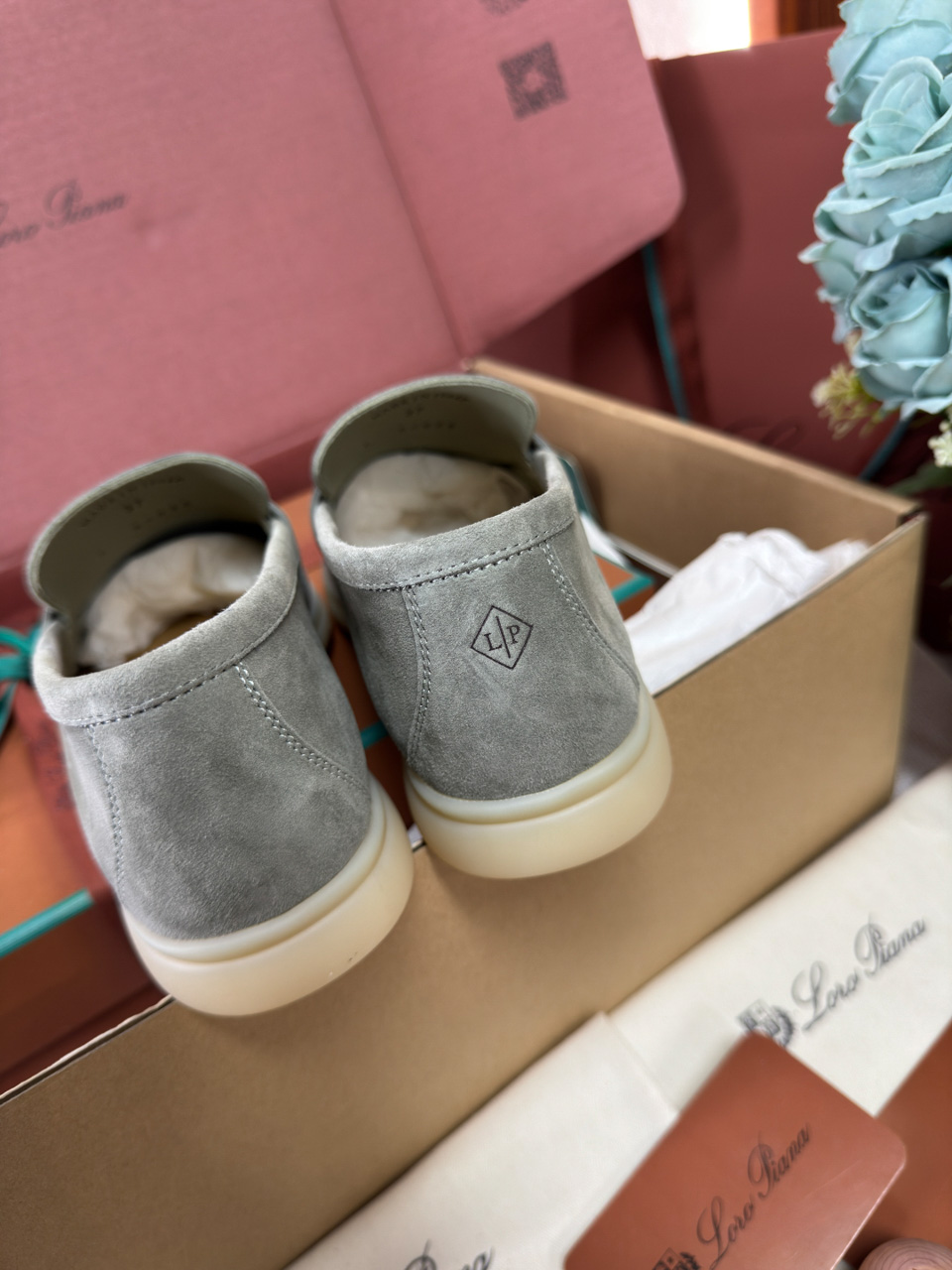 Giày Loro Piana Summer Charms Walk Loafer Grey Best Quality