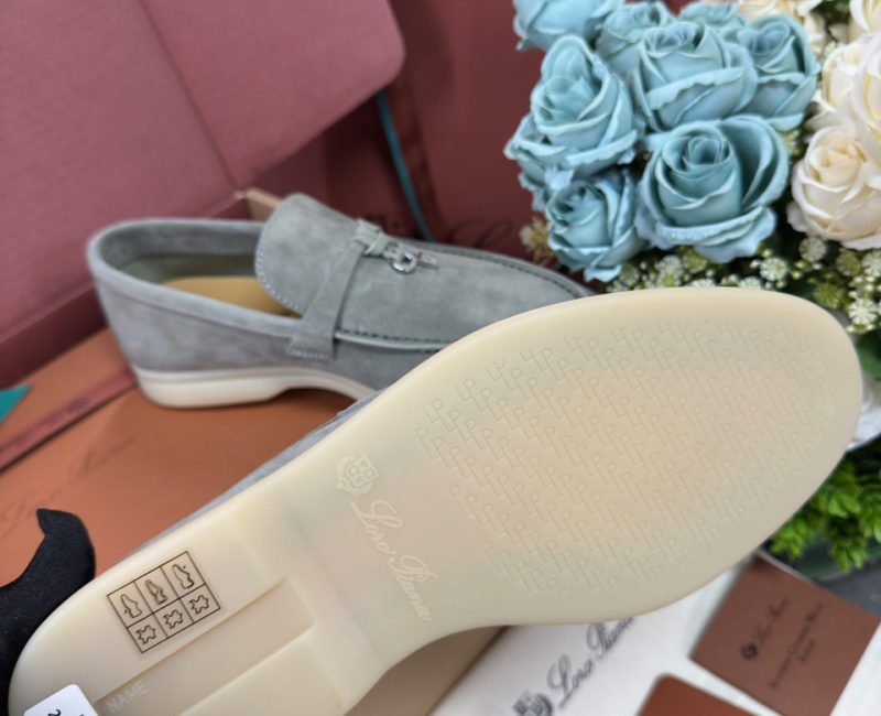 Giày Loro Piana Summer Charms Walk Loafer Grey Best Quality