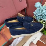 Giày Loro Piana Summer Charms Walk Loafer Suede Argo Blue Best Quality