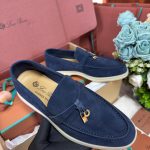 Giày Loro Piana Summer Charms Walk Loafer Suede Argo Blue Best Quality