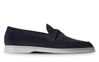 Giày Loro Piana Summer Charms Walk Loafer Suede Argo Blue Best Quality