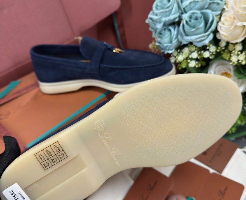 Giày Loro Piana Summer Charms Walk Loafer Suede Argo Blue Best Quality