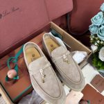 Giày Loro Piana Summer Charms Walk Loafer Suede Beige Best Quality