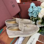 Giày Loro Piana Summer Charms Walk Loafer Suede Beige Best Quality