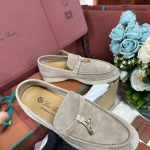 Giày Loro Piana Summer Charms Walk Loafer Suede Beige Best Quality