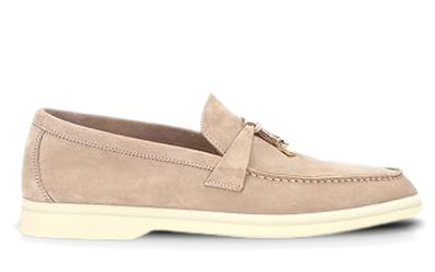 Giày Loro Piana Summer Charms Walk Loafer Suede Beige Best Quality