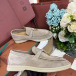 Giày Loro Piana Summer Charms Walk Loafer Suede Beige Best Quality