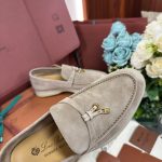 Giày Loro Piana Summer Charms Walk Loafer Suede Beige Best Quality