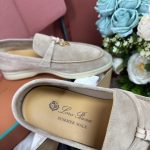 Giày Loro Piana Summer Charms Walk Loafer Suede Beige Best Quality