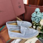 Giày Loro Piana Summer Charms Walk Loafer Suede Blue Best Quality