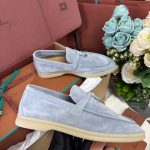 Giày Loro Piana Summer Charms Walk Loafer Suede Blue Best Quality