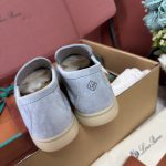 Giày Loro Piana Summer Charms Walk Loafer Suede Blue Best Quality