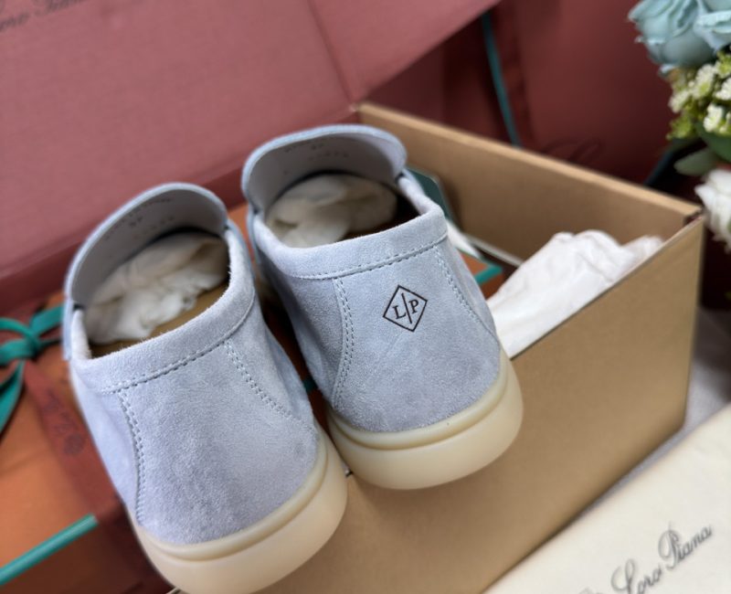 Giày Loro Piana Summer Charms Walk Loafer Suede Blue Best Quality