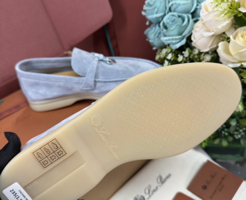 Giày Loro Piana Summer Charms Walk Loafer Suede Blue Best Quality