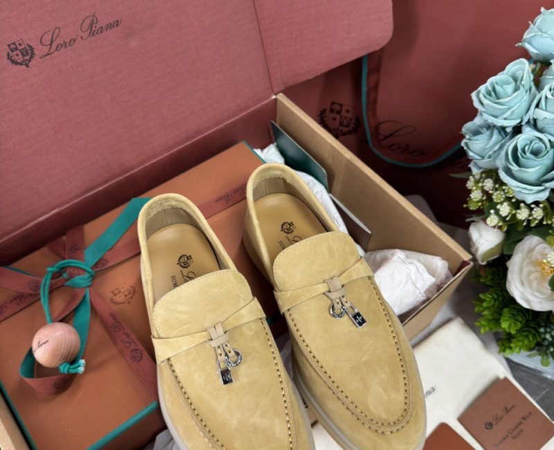Giày Loro Piana Summer Charms Walk Loafer Suede Hinoki Wood Best Quality