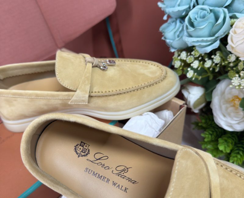 Giày Loro Piana Summer Charms Walk Loafer Suede Hinoki Wood Best Quality